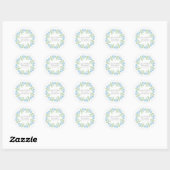Asters Waterverf Floral Wreatlabels Ronde Sticker (Vel)