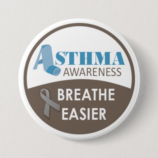 Asthma Awareness 3-inch Large Badge Ronde Button 7,6 Cm (Voorkant)