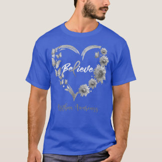 Asthma Awareness Heart Butterfly Sunflower T-shirt