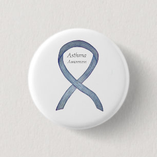 Asthma Awareness Ribbon Gepersonaliseerd Buttonnen Ronde Button 3,2 Cm