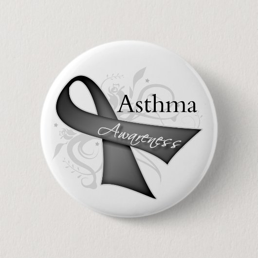 Asthma Awareness Ribbon Ronde Button 5,7 Cm (Voorkant)