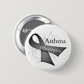 Asthma Awareness Ribbon Ronde Button 5,7 Cm (Voorkant /achterkant)