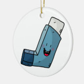 Asthma Inhaler happy cartoon Keramisch Ornament (Links)