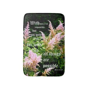 Astilbe met Markus 10:27 Badmat