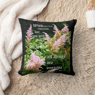Astilbe met Markus 10:27 Kussen