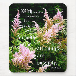 Astilbe met Markus 10:27 Muismat