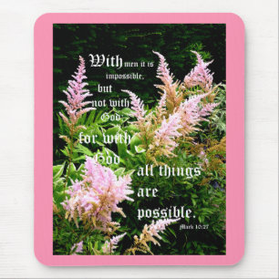 Astilbe met Markus 10:27 Muismat