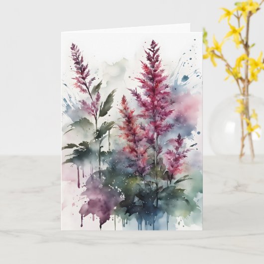 Astilbe - Watercolor flowers Kaart (Gele Bloem)