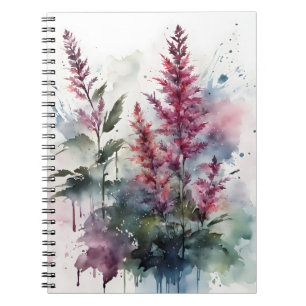 Astilbe - Waterverf bloemen Notitieboek