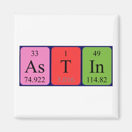 Astin nom de table périodique aimant (Devant)