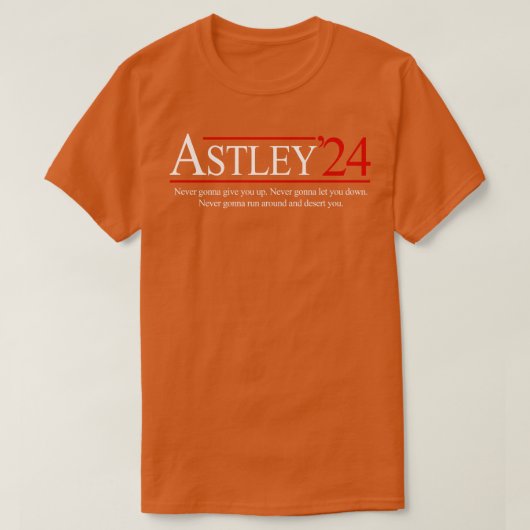 Astley 24 Geef je nooit nooit meer T-shirt (Design voorkant)