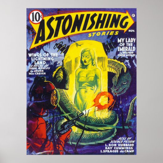 ASTONISHING STORIES  Pulp Magazine Hoesje Poster (Voorkant)