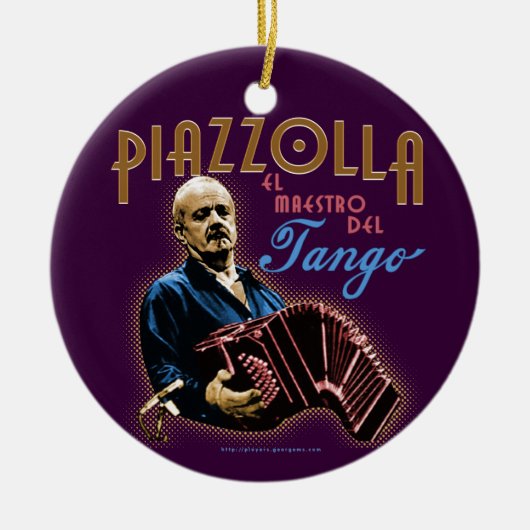 Astor Piazzolla Keramisch Ornament (Voorkant)
