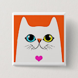 ASTORIA CAT RESCUE VOLUNTEER PIN-QUARE VIERKANTE BUTTON 5,1 CM