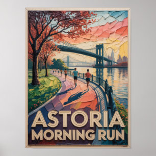 Astoria Morning Run Impasto Schilderij Poster