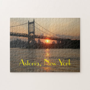 Astoria, NY Jigzaag Puzzle met RFK Bridge Legpuzzel