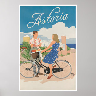 Astoria Oregon Art Travel Poster Vintage Oregon