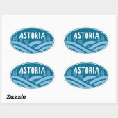 Astoria Oregon Buiten Ovale Sticker (Vel)
