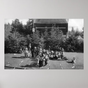 Astoria, Oregon Indian War Dance at Centennial Poster