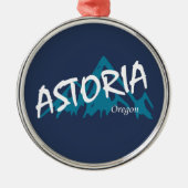 Astoria Oregon Mountains Metalen Ornament (Voorkant)