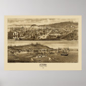 Astoria Oregon Panoramic Map 1883 Poster (Voorkant)