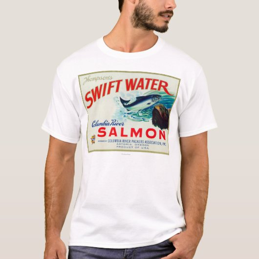 Astoria, Oregon - Thompson's Swift Water Salmon T-shirt (Voorkant)