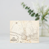 Astoria & Ravenswood, Long Island Map (1840) Briefkaart (Staand voorkant)