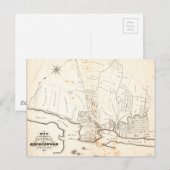 Astoria & Ravenswood, Long Island Map (1840) Briefkaart (Voorkant / Achterkant)