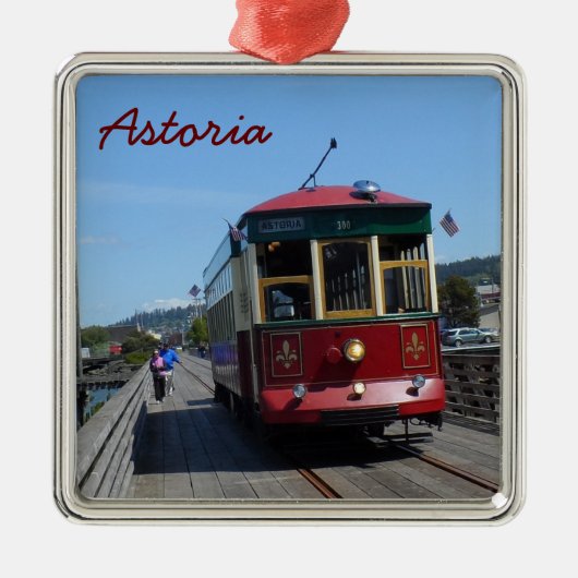 Astoria Riverfront Trolley Metalen Ornament (Voorkant)