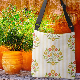 Astors Boeket Oranje Bloemmotief Crossbody Tas