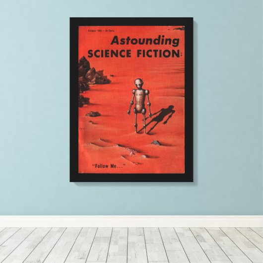 Astounding - 1955.10_Pulp Art Canvas Afdruk (Insitu (Houten vloer))