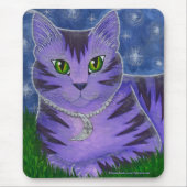Astra Celestial Moon Star Cat Fantasy Art Mousepad Muismat (Voorkant)