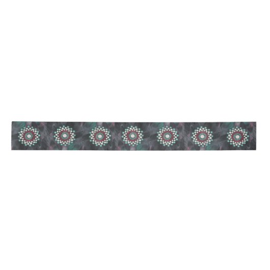 Astract Dot Mandala in Black Red White Turquoise Lint (Voorkant)
