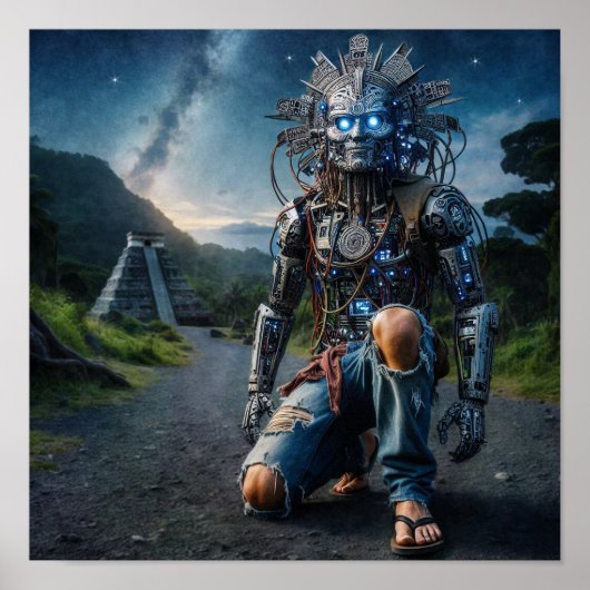 Astral Blue Jeans Warrior Poster (Voorkant)