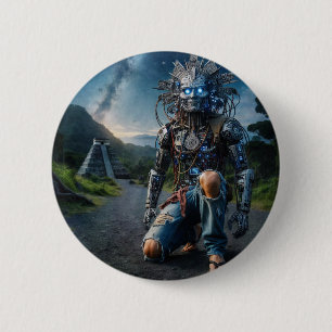 Astral Blue Jeans Warrior Ronde Button 5,7 Cm