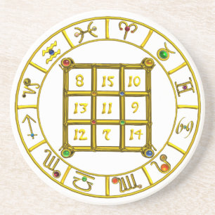 ASTRAL CODE / MAGIC SQUARE 33,wit Zandsteen Onderzetter