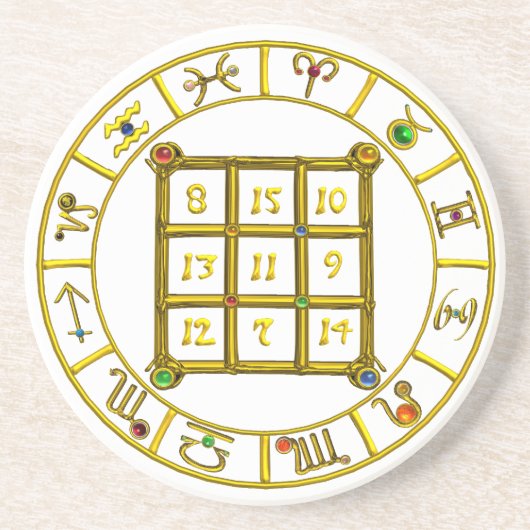 ASTRAL CODE / MAGIC SQUARE 33,wit Zandsteen Onderzetter (Voorkant)
