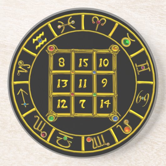 ASTRAL CODE, MAGIC SQUARE 33 Zodiac Astrology Char Zandsteen Onderzetter (Voorkant)