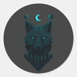 Astral Fox - Kosmisch Slimme Geest Ronde Sticker