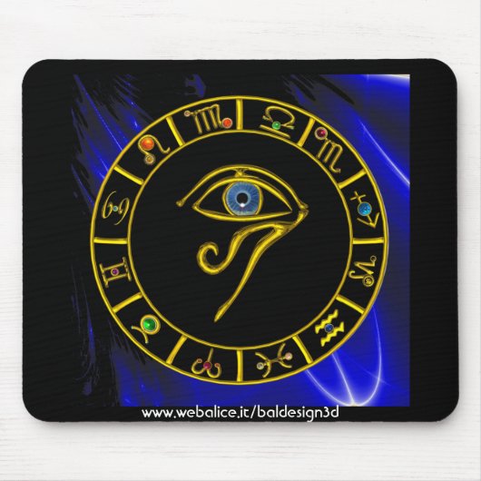 ASTRAL HORUS OYE, BLUE TALISMAN Astrology Chart Muismat (Voorkant)