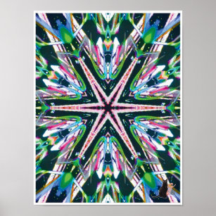 Astral Kinetic Collage Kaleidoscope Poster