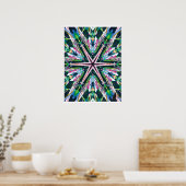 Astral Kinetic Collage Kaleidoscope Poster (Cuisine)