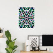 Astral Kinetic Collage Kaleidoscope Poster (Bureau à domicile)