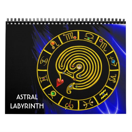 ASTRAL LABYRINTH GOLD ZODIAC CHART Astrologie Kalender (Hoes)