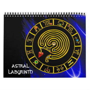 ASTRAL LABYRINTH GOLD ZODIAC CHART Astrologie Kalender