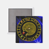 ASTRAL LABYRINTH GOLD ZODIAC CHART Astrologie Magneet (Voorkant / Achterkant)