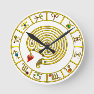 ASTRAL LABYRINTH GOLD ZODIAC CHART Astrologie Ronde Klok