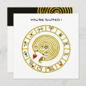 ASTRAL LABYRINTH, zwart-wit, blauw rood Kaart (Voorkant / Achterkant)