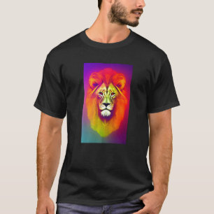 Astral Lion Portrait Psychedelic Cosmic Trippy T-shirt