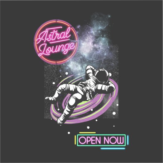 Astral Lounge - Autocollant (Recto)